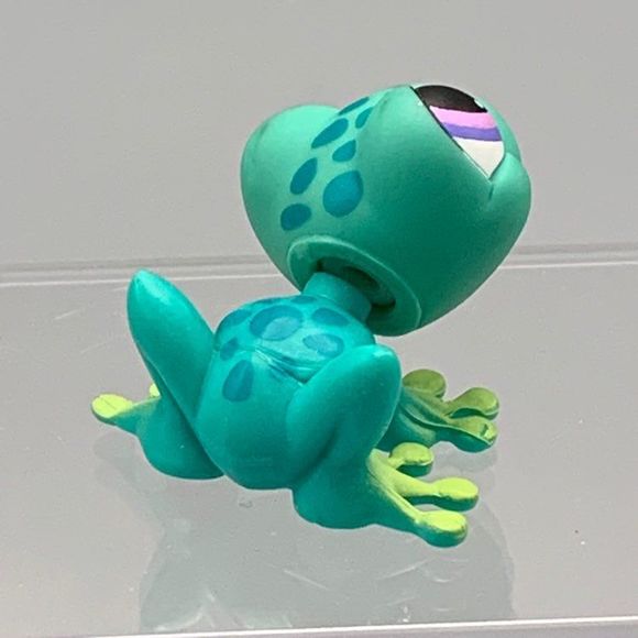 LPS Blue Green Spotted Frog Purple Eyes #155 Littlest Pet Shop 2004 Rainforest - Picture 3 of 8